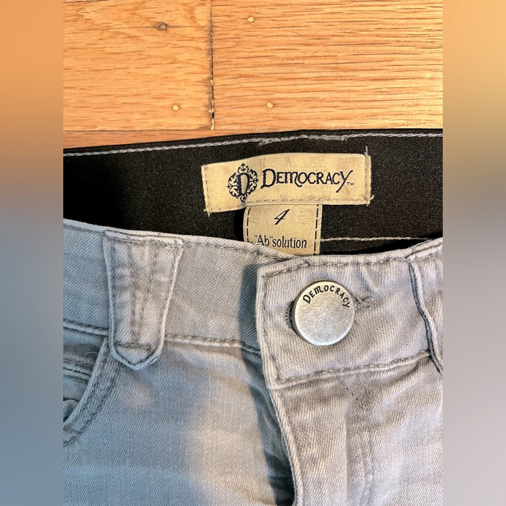 Democracy Grey faded cuff jeans